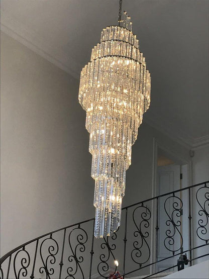 Luxury Spiral Crystal Chandelier for High - ceiling/Foyer/Staircase - D21.6"*H86.6"/60.4kgWarm Lighteverlamps