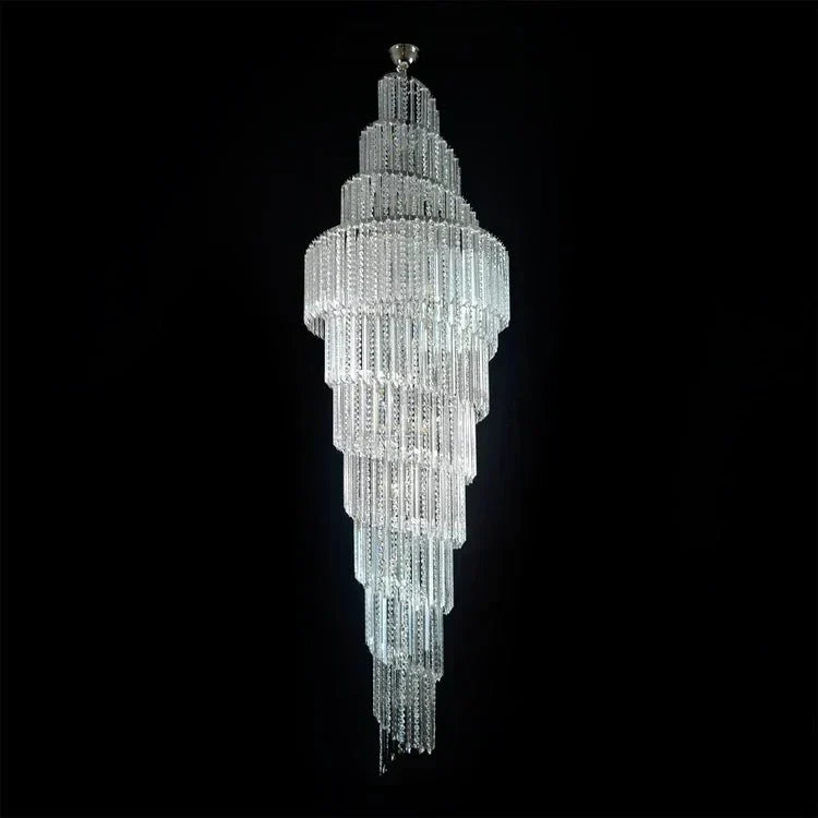 Luxury Spiral Crystal Chandelier for High - ceiling/Foyer/Staircase - D31.5"*H126"/110kgWhite Lighteverlamps