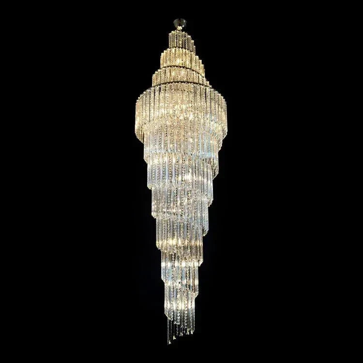 Luxury Spiral Crystal Chandelier for High - ceiling/Foyer/Staircase - D31.5"*H126"/110kgWarm Lighteverlamps