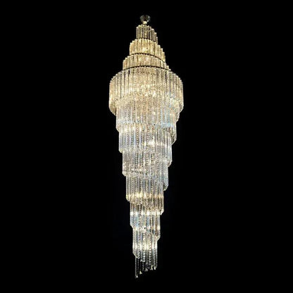 Luxury Spiral Crystal Chandelier for High - ceiling/Foyer/Staircase - D31.5"*H126"/110kgWarm Lighteverlamps