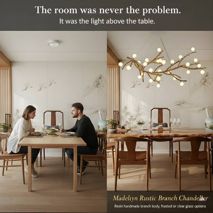 Madelyn Rustic Branch Chandelier Frosted/Clear Ball - Frosted BallWarm White 3000K28everlamps