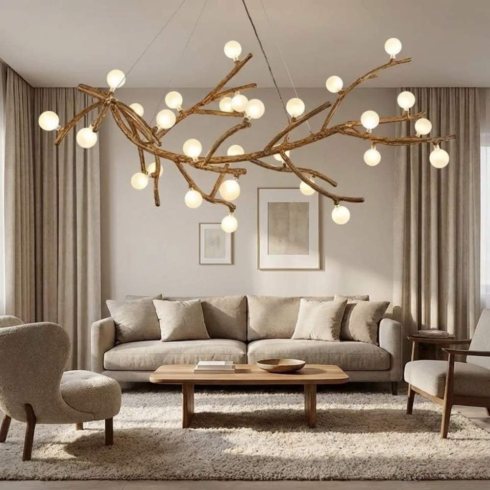 Madelyn Rustic Branch Chandelier Frosted/Clear Ball - Frosted BallWarm White 3000K28everlamps