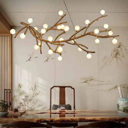 Madelyn Rustic Branch Chandelier Frosted/Clear Ball - Frosted BallWarm White 3000K28everlamps