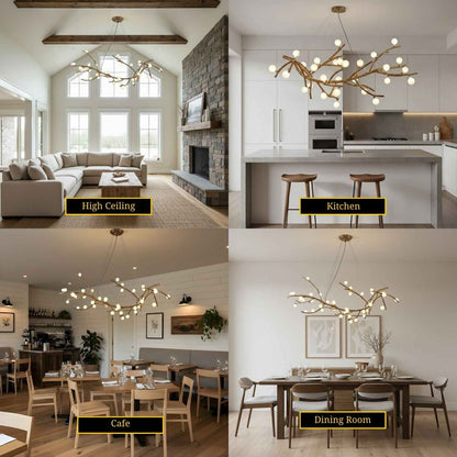 Madelyn Rustic Branch Chandelier Frosted/Clear Ball - Frosted BallWarm White 3000K28everlamps