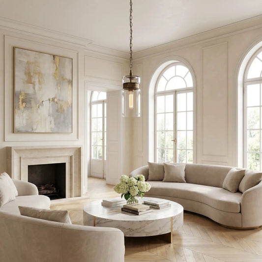 Modern Clear Glass Cylinder Pendant Light