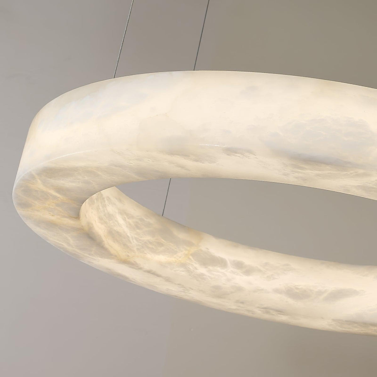 Marika Alabaster Chandelier - ∅ 19.6″ x H 3.1″ / Dia 50cm x H 8cmBrass & White AlabasterWarm Whiteeverlamps