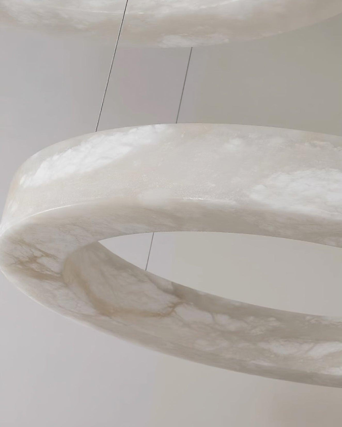 Marika Alabaster Chandelier - ∅ 19.6″ x H 3.1″ / Dia 50cm x H 8cmBrass & White AlabasterWarm Whiteeverlamps