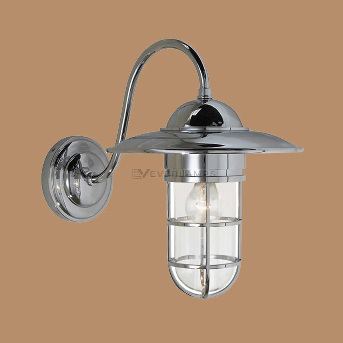 Mariner Polished Chrome Caged Outdoor Wall Sconce