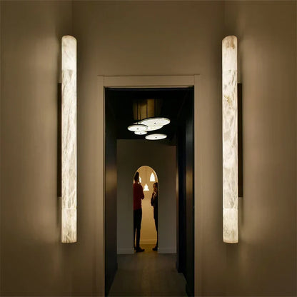 Merlin Garron Modern Alabaster Linear Wall Sconce