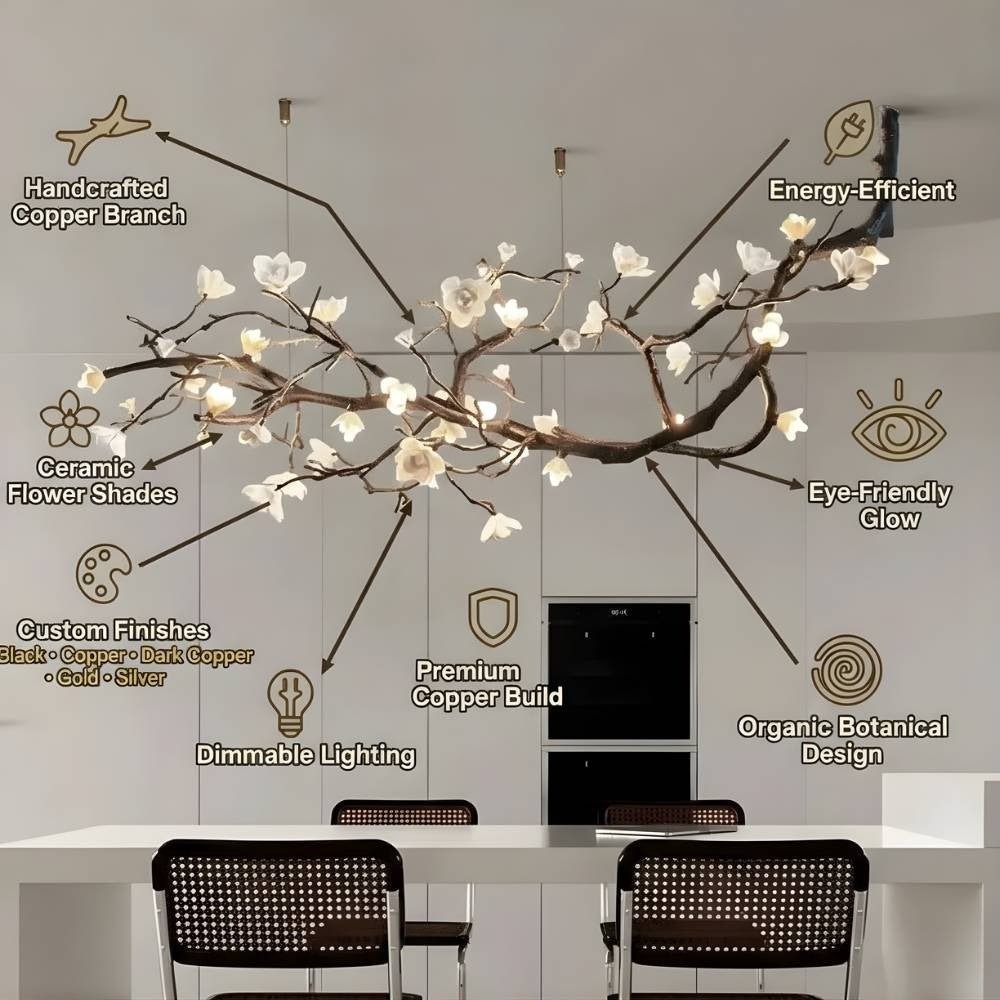 Minas Rustic Tree Branch Chandelier - Black47.24” ( 120 cm )Warm White 3000Keverlamps
