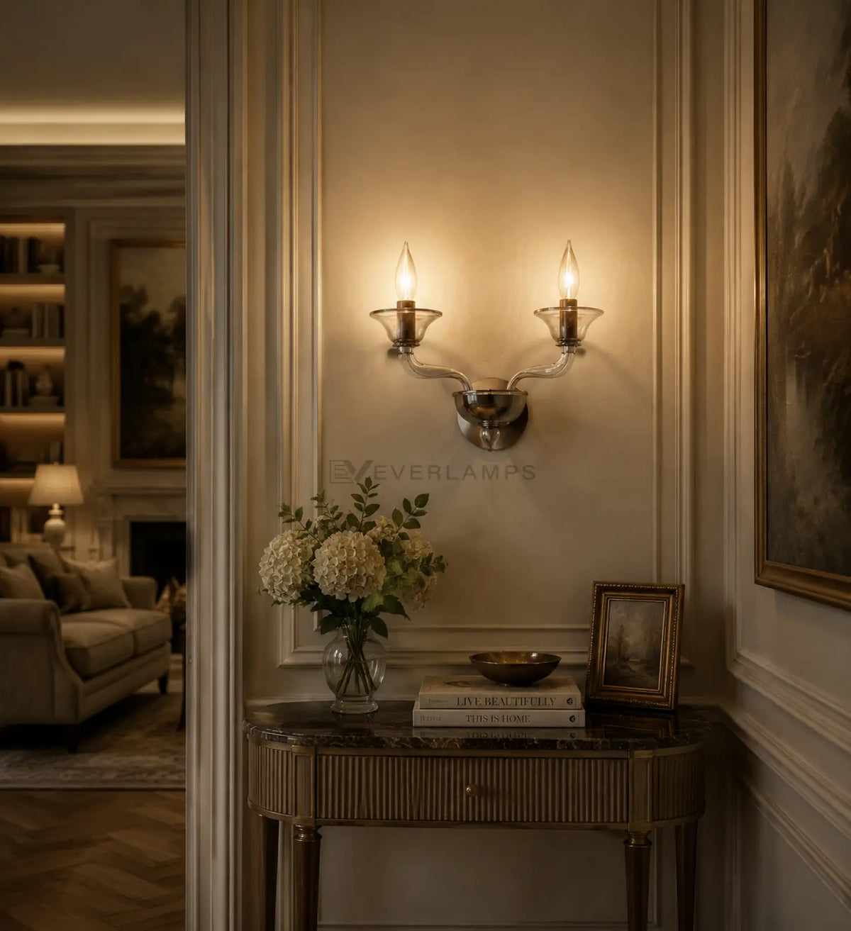 Mirellan Smoke Glass Double Sconce