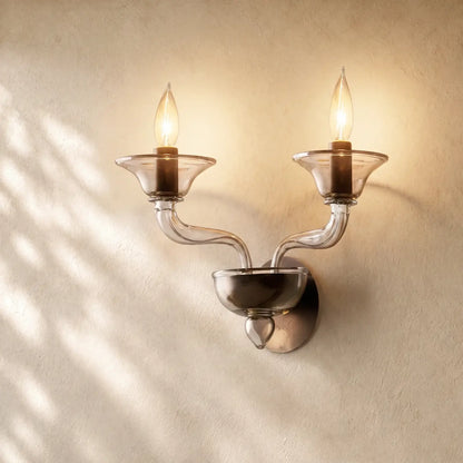 Mirellan Smoke Glass Double Sconce