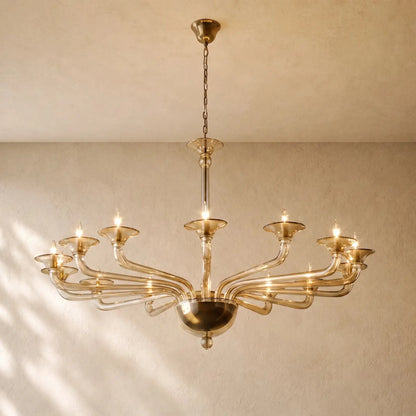 Mirellan Smoke Glass Round Chandelier - 60’’