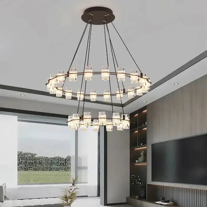 Misty 2 - Layer Ring Modern Retro Chandelier - 32 Lightseverlamps