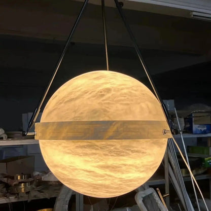Modern Alabaster Globe Pendant Light - 20"DEverlamps