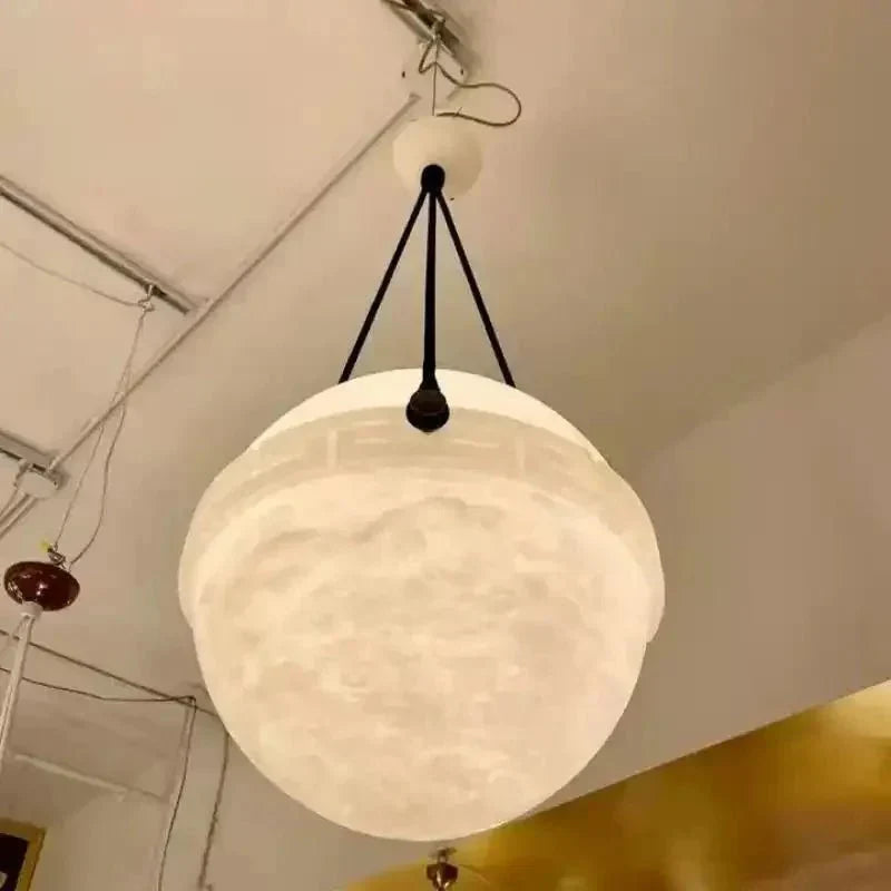 Modern Alabaster Globe Pendant Light - 20"DEverlamps