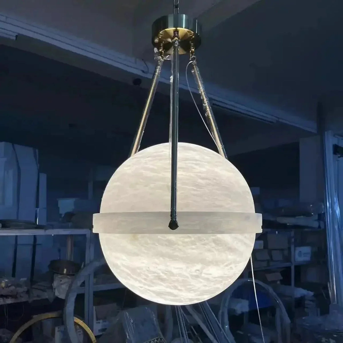 Modern Alabaster Globe Pendant Light - 5"DEverlamps