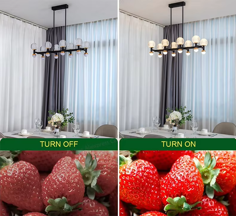 Modern Black Linear Dining Room Chandelier 12/16 Lights - 16 LightWarm White 3000Keverlamps