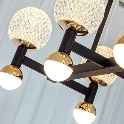 Modern Black Linear Dining Room Chandelier 12/16 Lights - 16 LightWarm White 3000Keverlamps