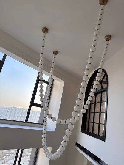 Modern Creative Pearl Necklace Chandelier - 12 Pearls/L78.7"With Metal DividerWarm Lighteverlamps
