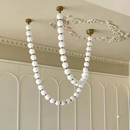 Modern Creative Pearl Necklace Chandelier - 12 Pearls/L78.7"With Metal DividerWarm Lighteverlamps