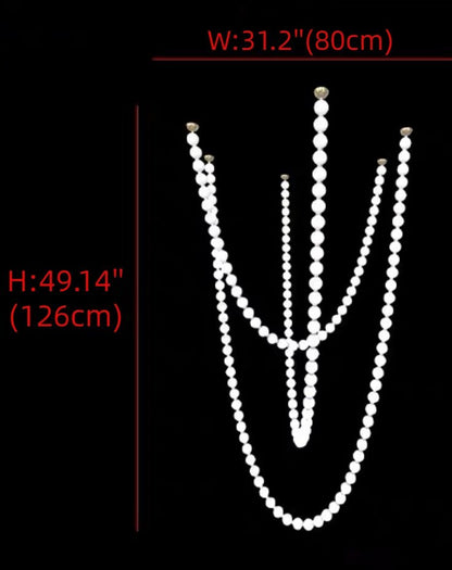 Modern Creative Pearl Necklace Chandelier - 12 Pearls/L78.7"With Metal DividerWarm Lighteverlamps