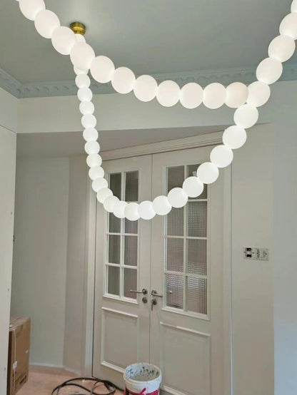 Modern Creative Pearl Necklace Chandelier - 12 Pearls/L78.7"With Metal DividerWarm Lighteverlamps