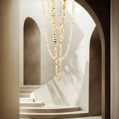 Modern LED Natural Alabaster Globes Beads Hanging Chandelier Indoor Lighting Fixture-Modern Pendant lamp-everlamps-everlamps