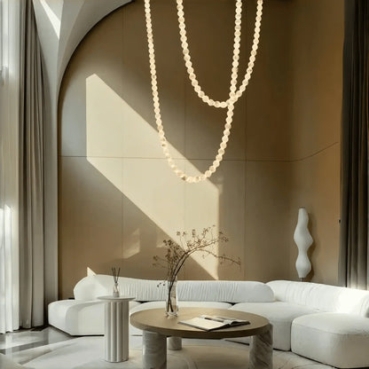 Modern LED Natural Alabaster Globes Beads Hanging Chandelier Indoor Lighting Fixture-Modern Pendant lamp-everlamps-112 globes-L300+L500CM/L118"+L197"-Neutral Light (4000K)-Brass + White-everlamps