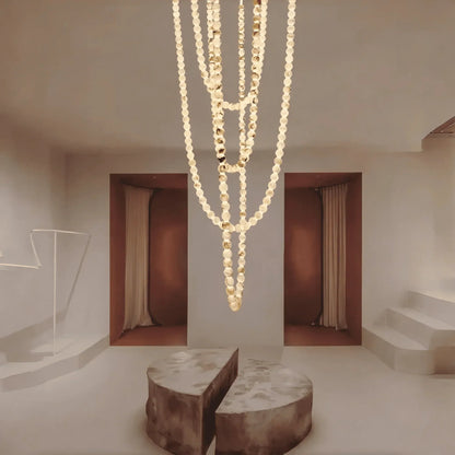Modern LED Natural Alabaster Globes Beads Hanging Chandelier Indoor Lighting Fixture-Modern Pendant lamp-everlamps-everlamps