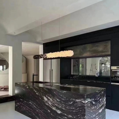 Modern Linear Natural Crystal Stick Chandelier - L47.2"*H6.3"Warm Lighteverlamps