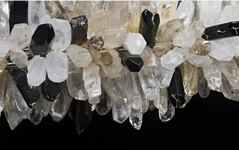 Modern Linear Natural Crystal Stick Chandelier - L39.4"*H6.3"Warm Lighteverlamps