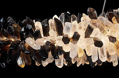 Modern Linear Natural Crystal Stick Chandelier - L39.4"*H6.3"Warm Lighteverlamps