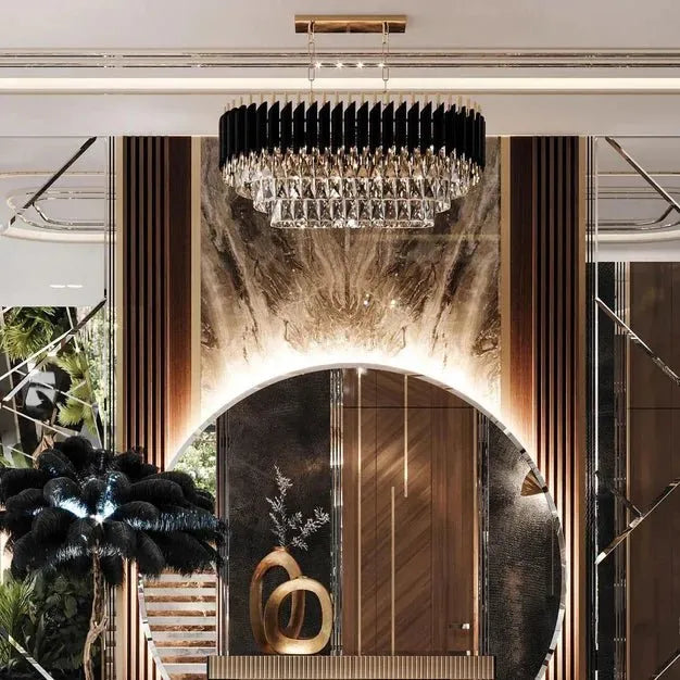 Modern Luxury Multi - Tier Oval/Round Crystal Tiered Chandelier - Oval/L31.5"*W11.8"*H11.8"/3 TiersWarm Lighteverlamps