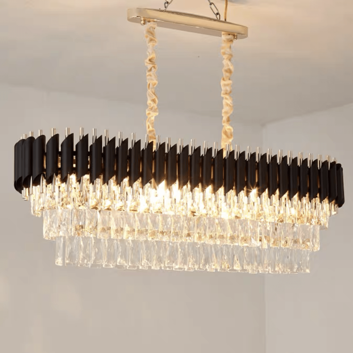 Modern Luxury Multi - Tier Oval/Round Crystal Tiered Chandelier - Oval/L39.4"*W11.8"*H11.8"/3 TiersWarm Lighteverlamps