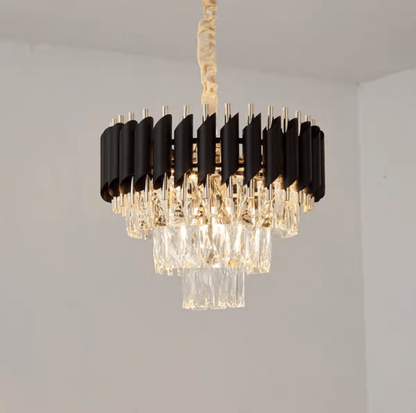 Modern Luxury Multi - Tier Oval/Round Crystal Tiered Chandelier - Round/D15.7"*H11.8"/3 TiersWarm Lighteverlamps