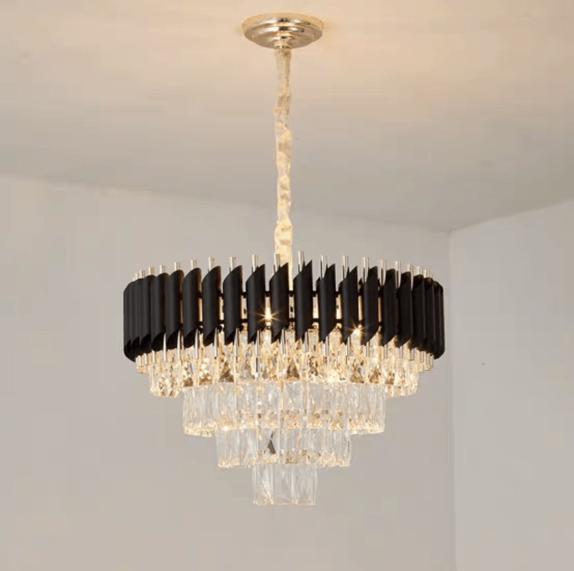 Modern Luxury Multi - Tier Oval/Round Crystal Tiered Chandelier - Round/D21.6"*H15"/4 TiersWarm Lighteverlamps