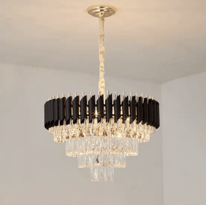 Modern Luxury Multi - Tier Oval/Round Crystal Tiered Chandelier - Round/D21.6"*H15"/4 TiersWarm Lighteverlamps