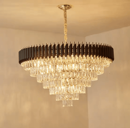 Modern Luxury Multi - Tier Oval/Round Crystal Tiered Chandelier - Round/D37.4"*H21.65"/7 TiersWarm Lighteverlamps