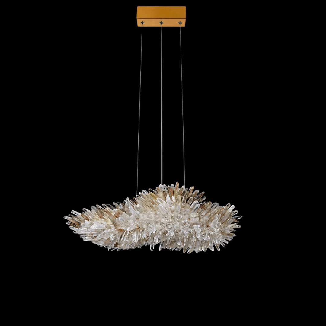 Modern Natural Crystal Wing Chandelier - L25.6"*H10.2"(L65cm*W26cm)AmberWarm Lighteverlamps