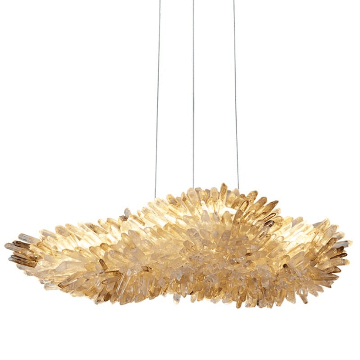 Modern Natural Crystal Wing Chandelier - L25.6"*H10.2"(L65cm*W26cm)AmberWarm Lighteverlamps