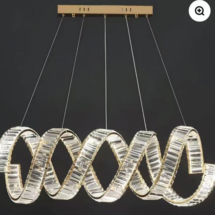 Modern Ring Crystal Chandelier for Dining Room - BrassCustomized 59''everlamps