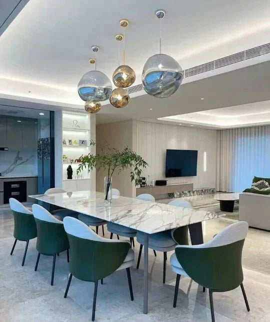 Modern Rock Glass Special Shape Pendant Lighting - D7.87''GoldWarm Lighteverlamps