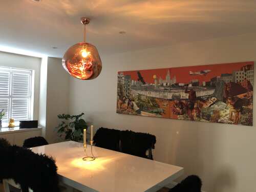 Modern Rock Glass Special Shape Pendant Lighting - D7.87''GoldWarm Lighteverlamps