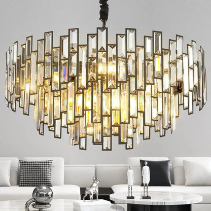 Modern Round Luxury K9 Crystal Chandelier for Dining Room Entryway Foyer