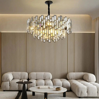 Modern Round Luxury K9 Crystal Chandelier for Dining Room Entryway Foyer