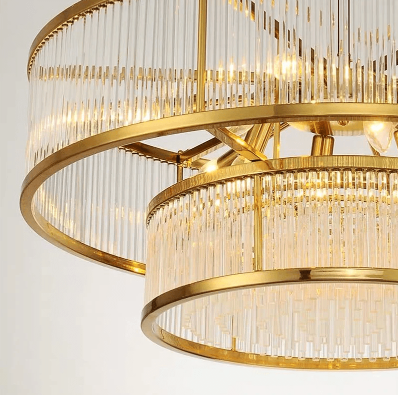 Modern Round/Rectangular Glass Rods Chandelier - Rectangular/L59.1"*H11.8"Warm Lighteverlamps