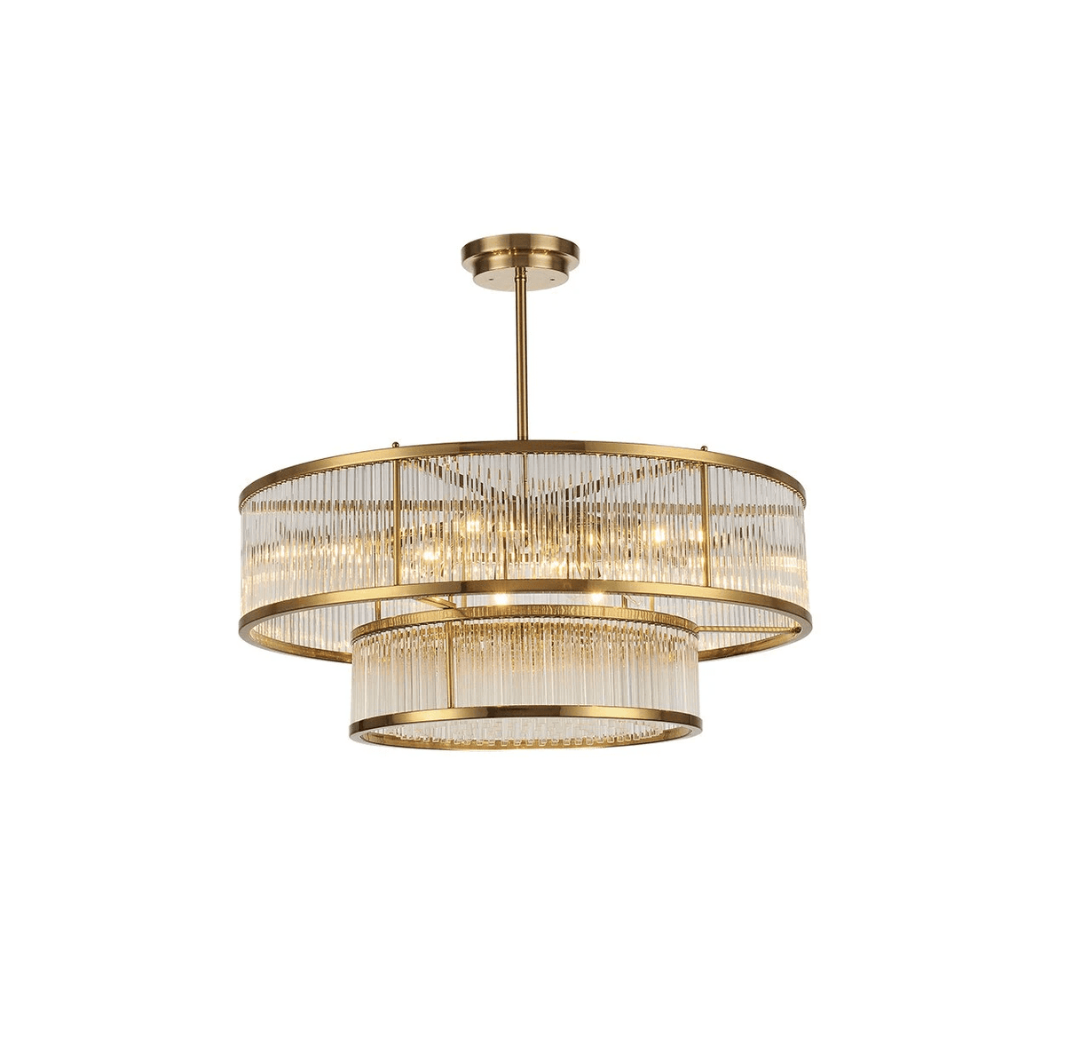 Modern Round/Rectangular Glass Rods Chandelier - Rectangular/L59.1"*H11.8"Warm Lighteverlamps