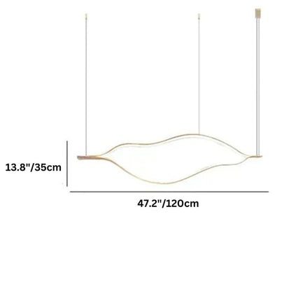 Modern Simple Brass Waving Chandelier