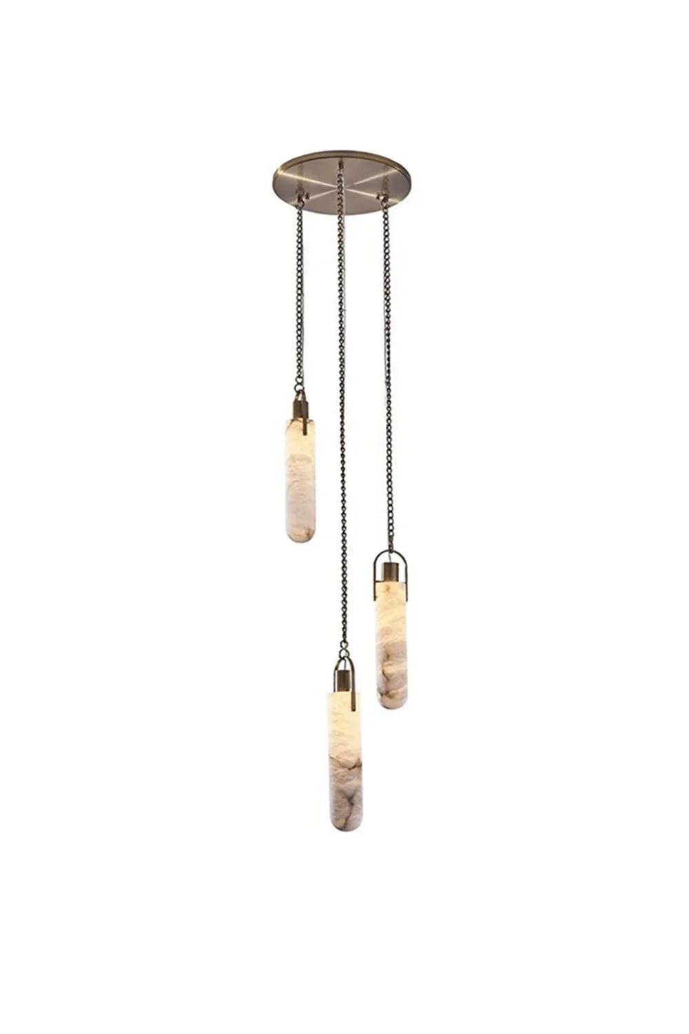 Multi-head Alabaster Cylindrical Chandelier - view 27 | everlamps